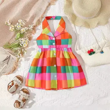 Plaid Halter Dress Cora & Viola Plaid Halter Dress Cora & Viola