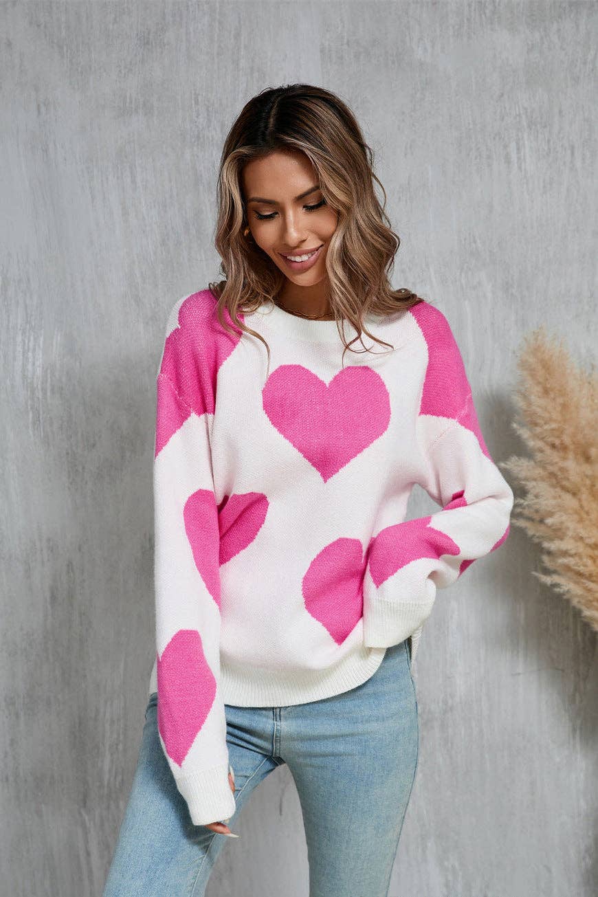 Valentine Heart Knit Sweater