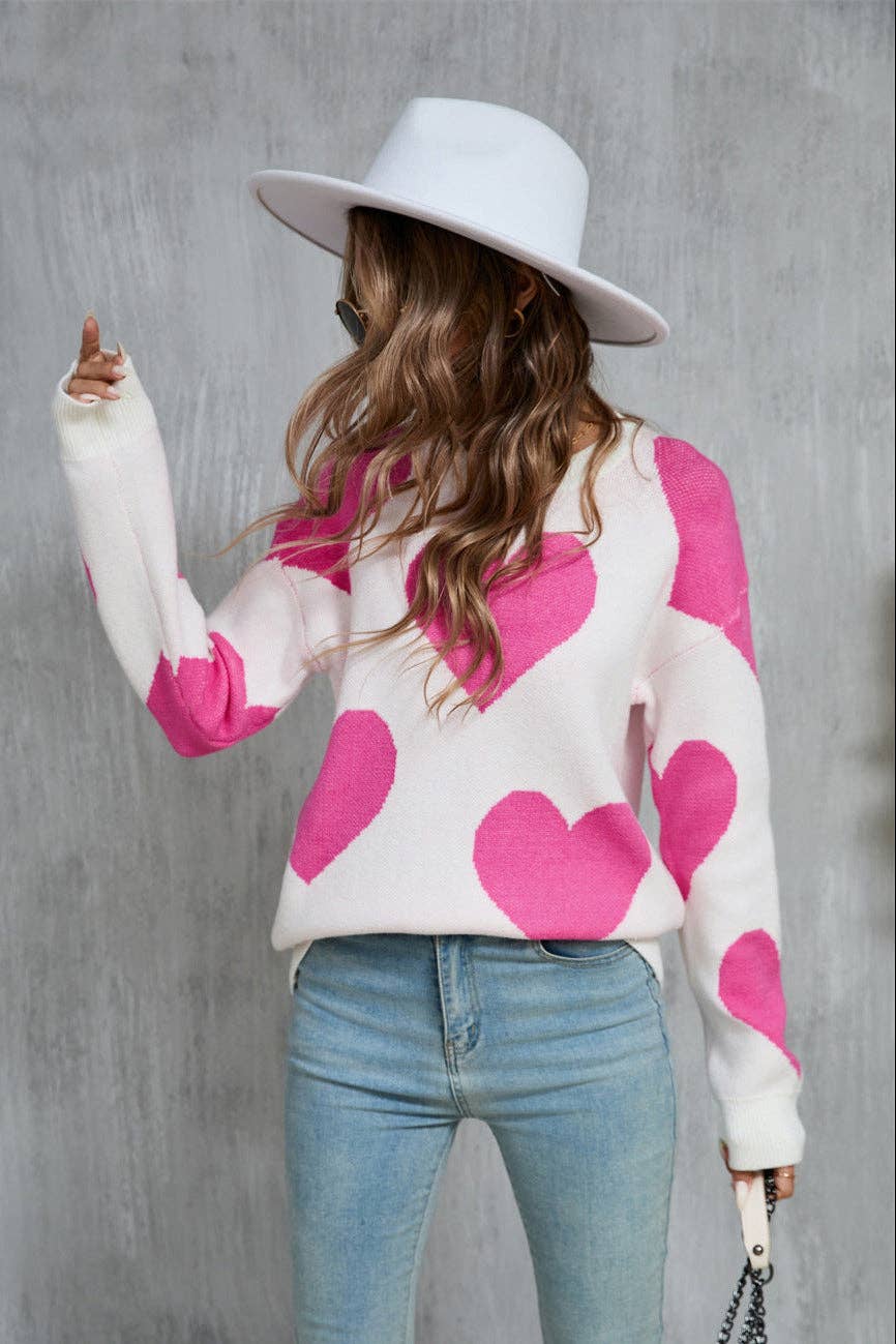 Valentine Heart Knit Sweater