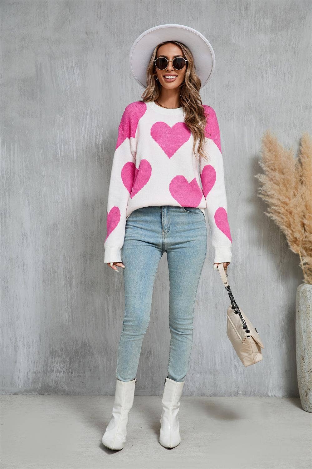 Valentine Heart Knit Sweater