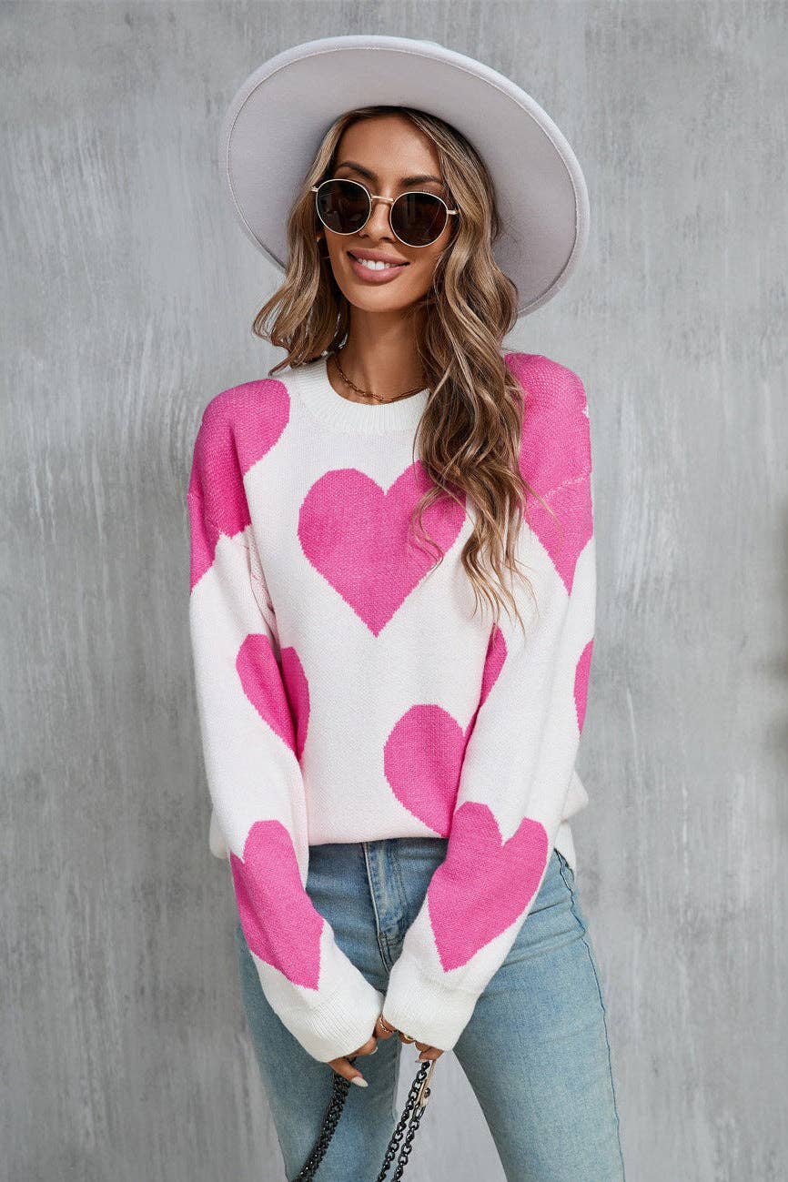 Valentine Heart Knit Sweater