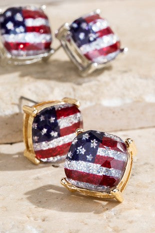 American Flag Stud Earrings