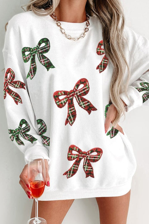 Bow Sequin Sweatshirt