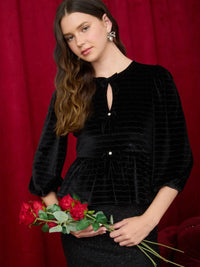 Velvet Bow Blouse