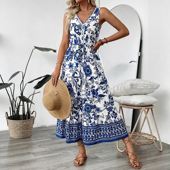 Blue Floral Maxi