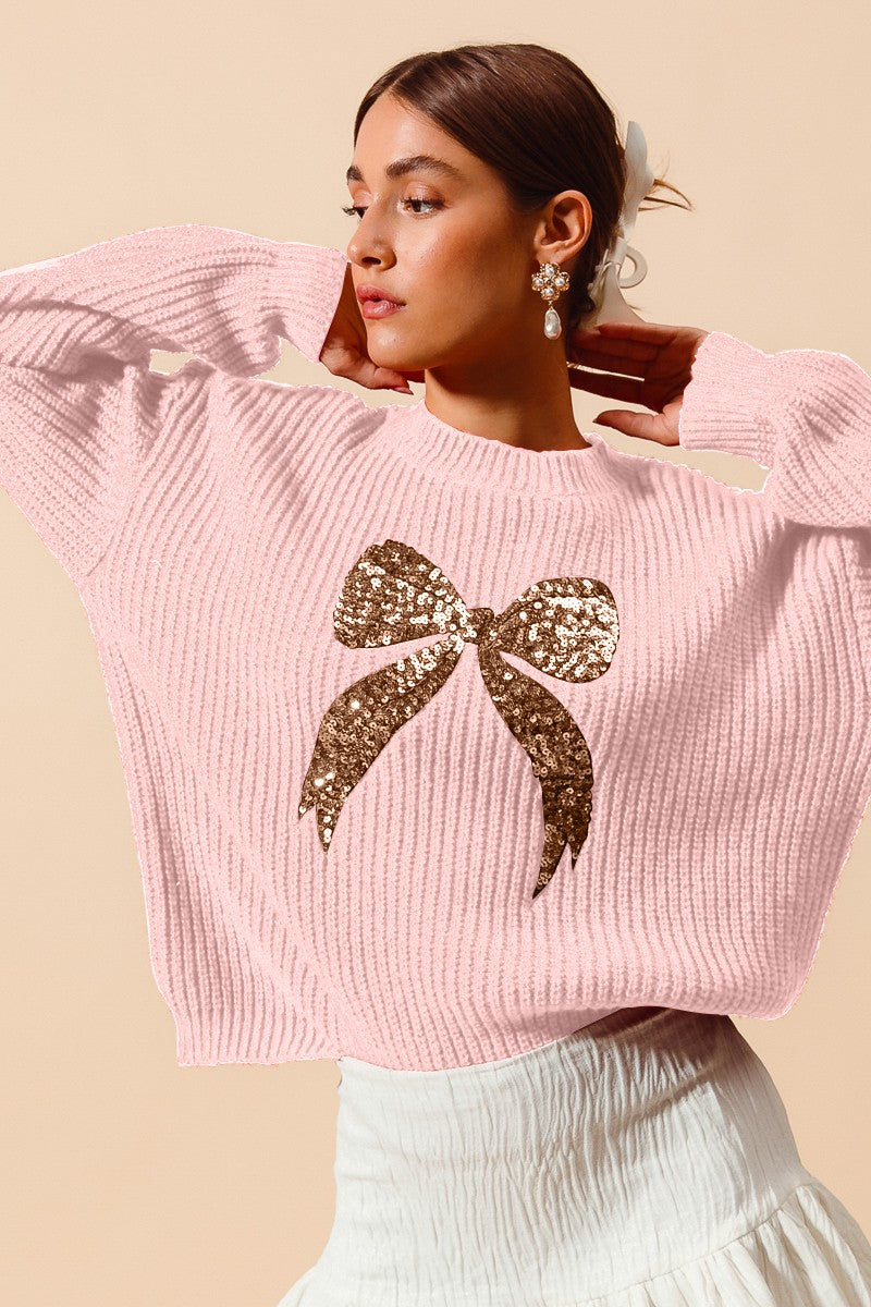 Ribbon Sequin Sweater