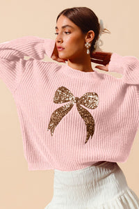 Ribbon Sequin Sweater