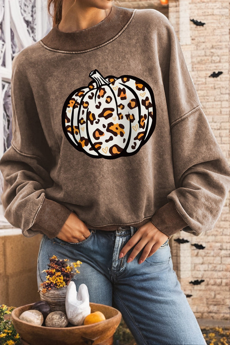 Drop Shoulder Pumpkin Sweatshirt
