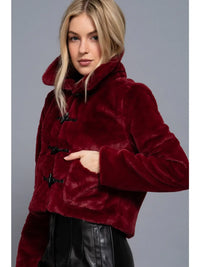 Burgandy Fur Jacket