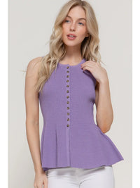 Button Down Peplum Top