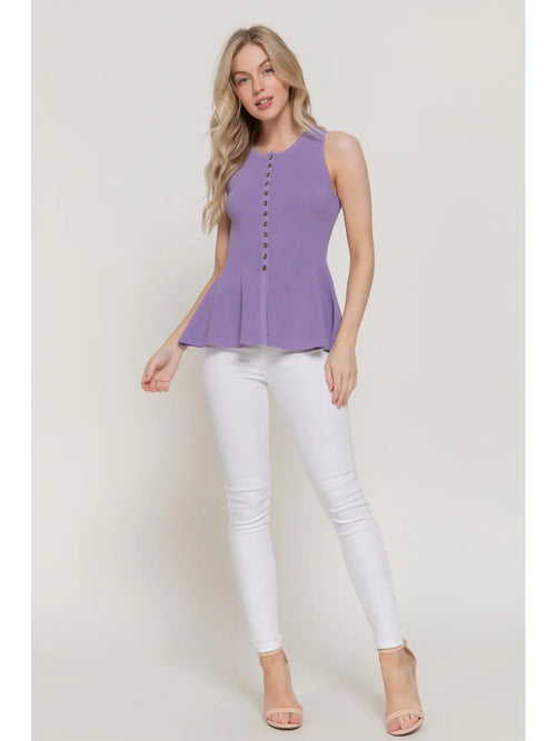 Button Down Peplum Top