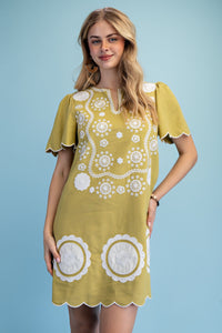 Embroidered Linen Dress