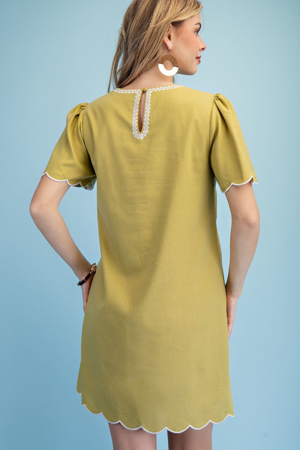 Embroidered Linen Dress