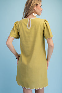 Embroidered Linen Dress