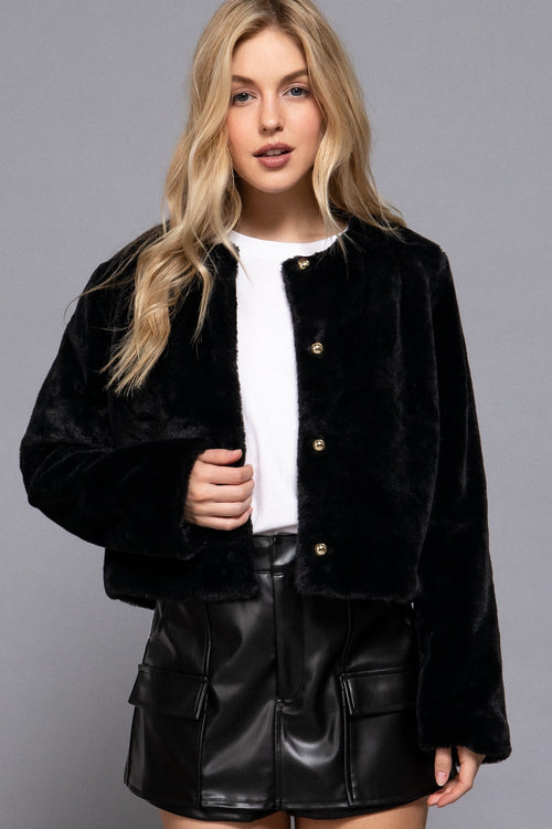 Faux Fur Cropped Jacket