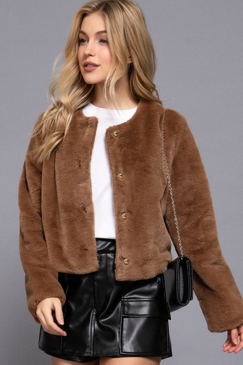 Faux Fur Cropped Jacket