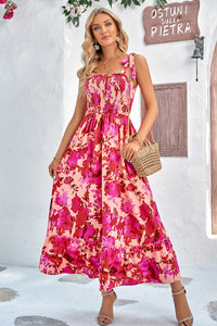 Tie-Shoulder Floral Dress