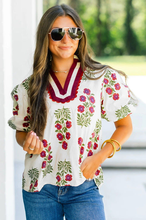 Fuchsia Boho Blouse