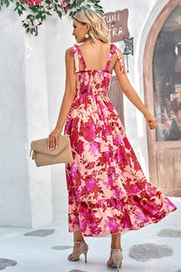 Tie-Shoulder Floral Dress