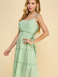 Gingham Tiered Midi Dress