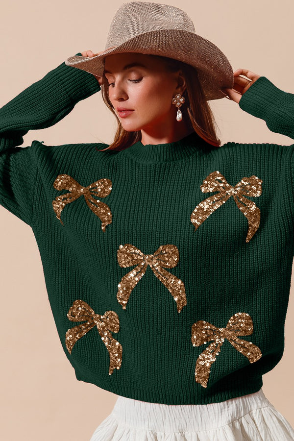 Sequin Bow Sweater