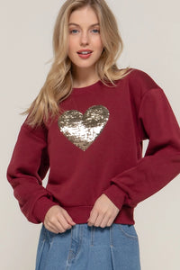 Sequin Heart Sweatshirt