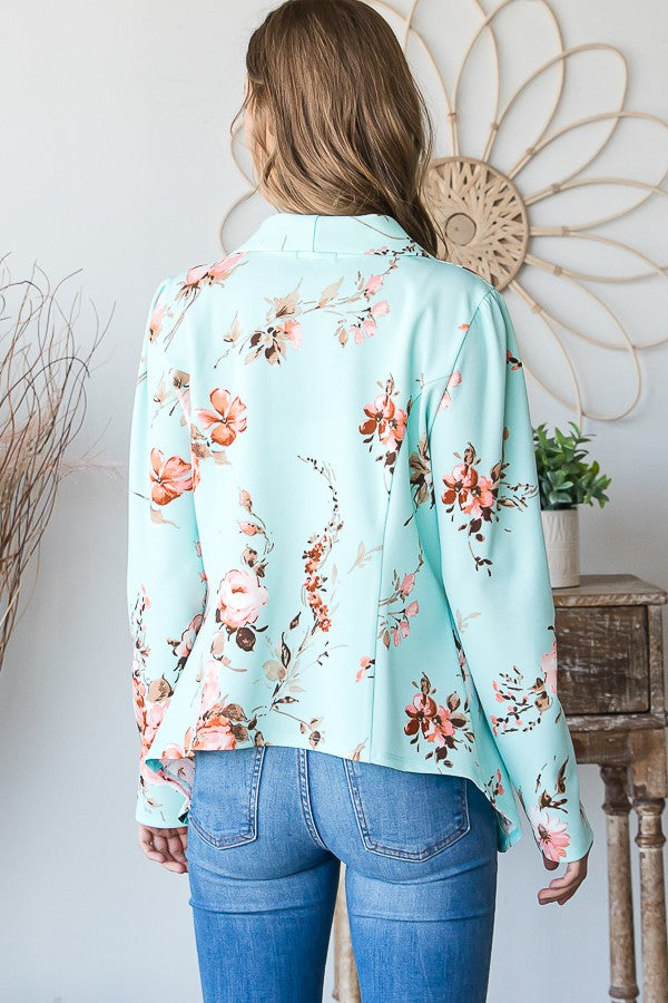 Mint Floral Blazer