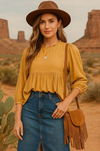 Boho Jacquard Blouse