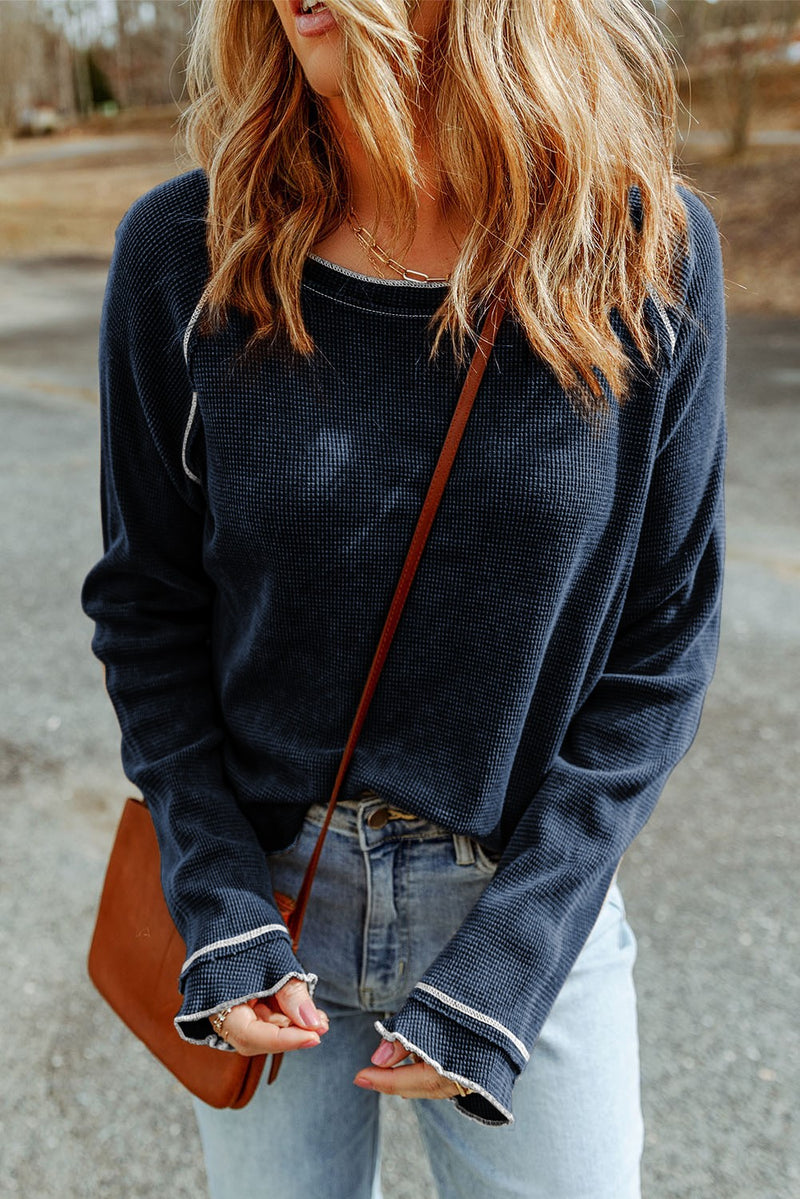 Navy Waffle Shirt