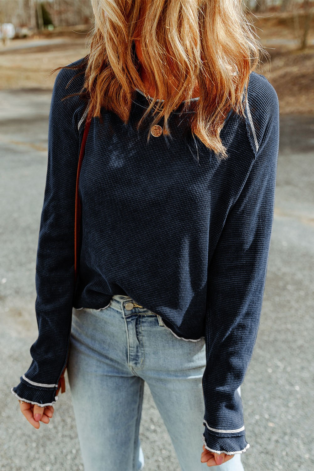Navy Waffle Shirt