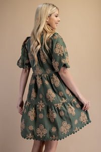 Puff Sleeve Tiered Mini Dress