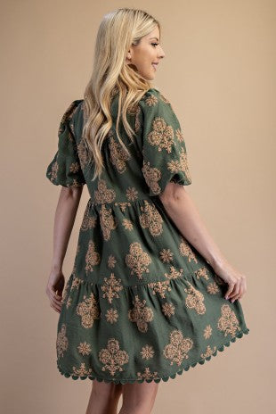 Puff Sleeve Tiered Mini Dress