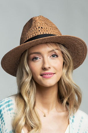 Panama Hat With Black Ribbon