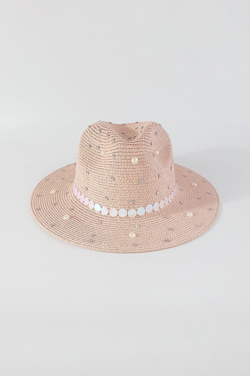 Rhinestone & Pearl Fedora