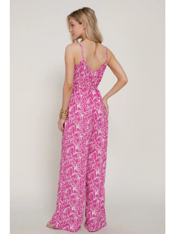 Pink Printed Jumpsuit