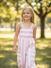 Pink Striped Romper