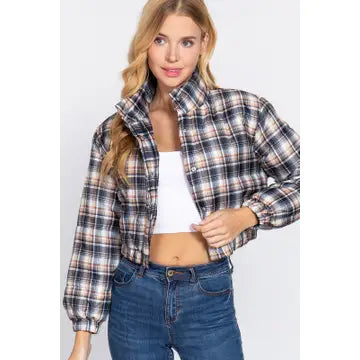 Plaid Puffer Jacket