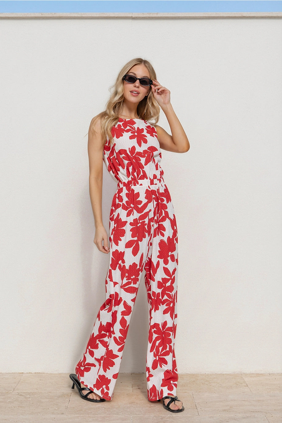 Red Knit Jumpsuit