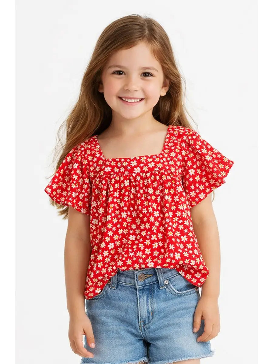 Red Floral Top