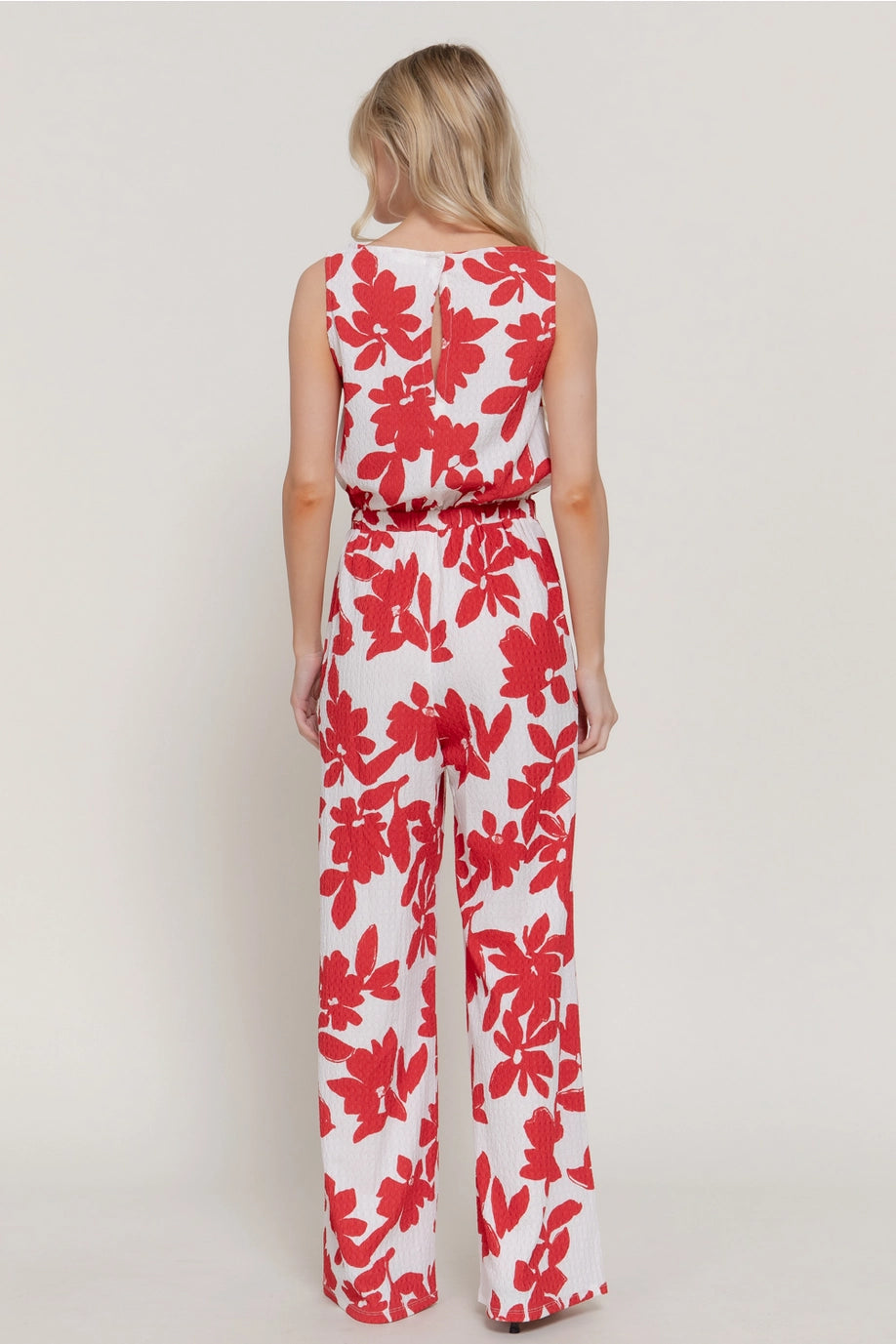 Red Knit Jumpsuit