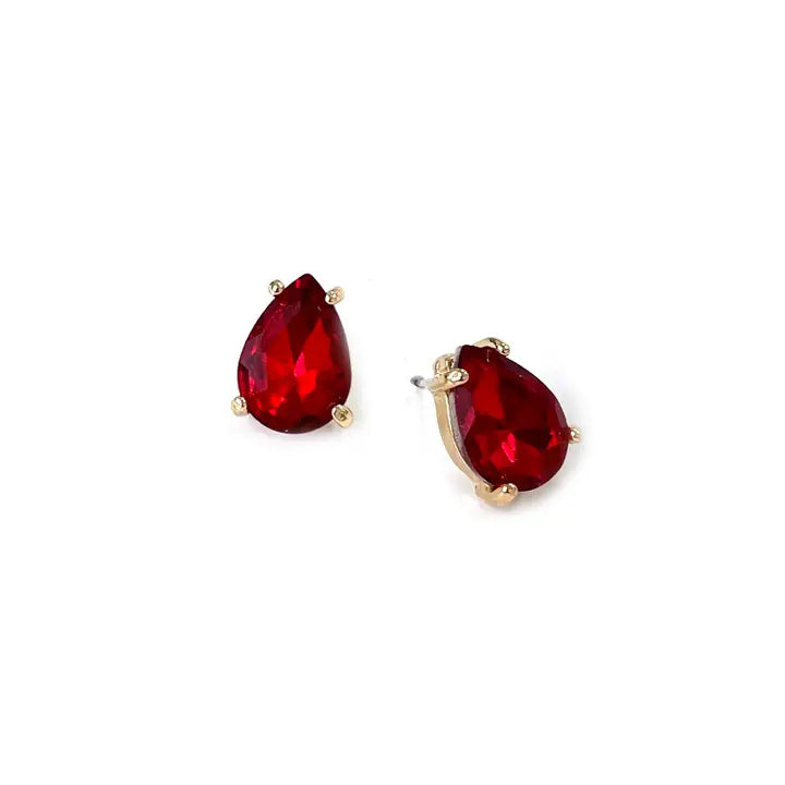 Teardrop Glass Stud Earring