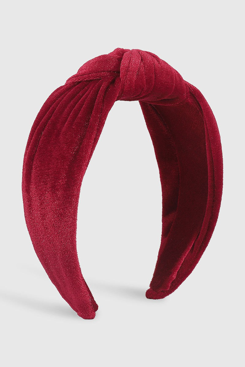 Red Velvet Top Knot Headband