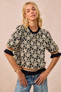 Rose Knit Textured Top