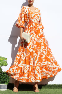Tangerine Tiered Dress