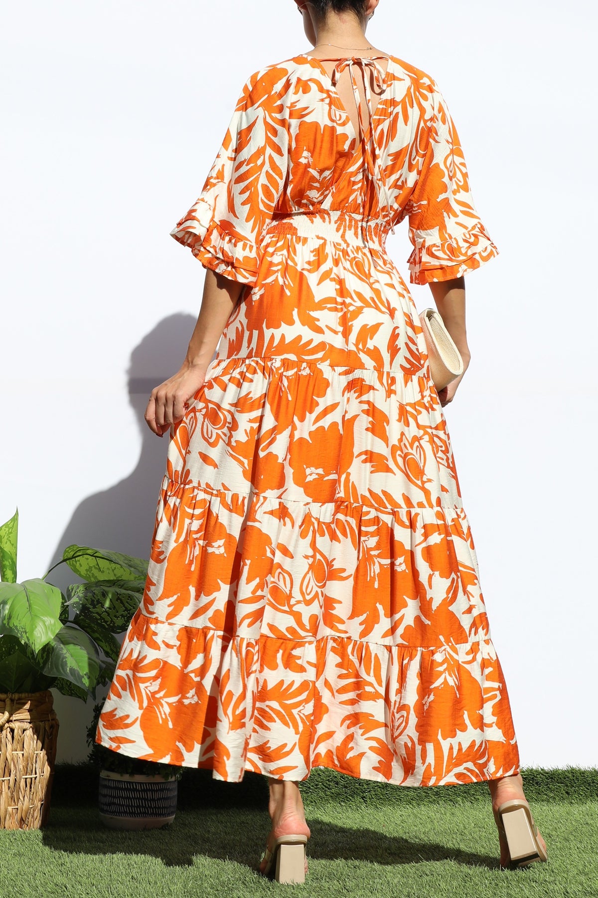 Tangerine Tiered Dress