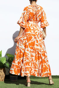 Tangerine Tiered Dress