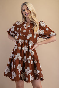 Puff Sleeve Tiered Mini Dress