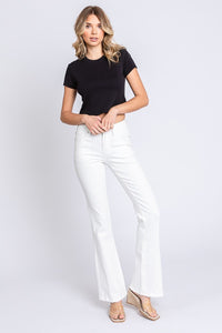 White Stretch Bootleg Jean