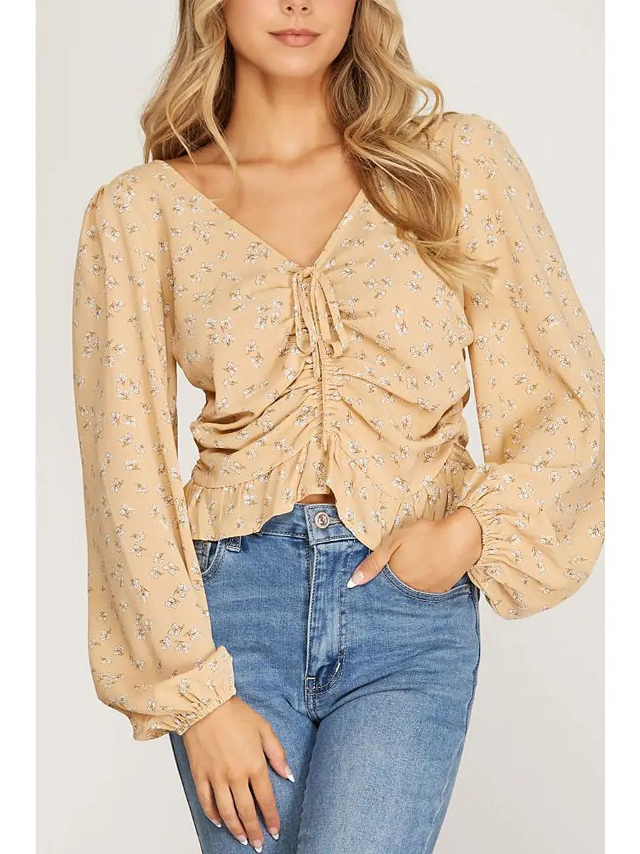Yellow Ruched Top