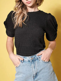 Puff Sleeve Textured Top